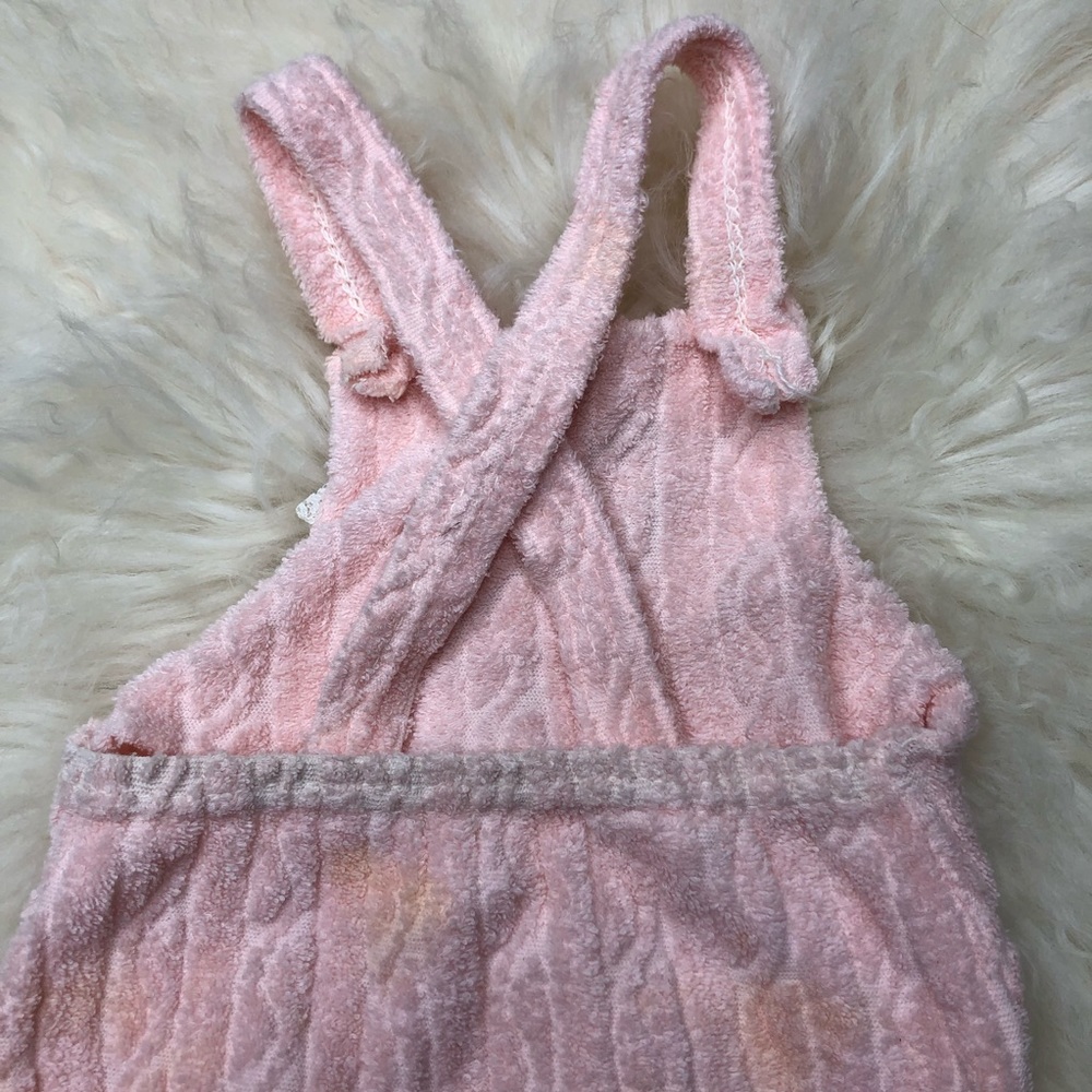 Vintage newborn pink terry cloth romper onesie - Picture 5 of 5